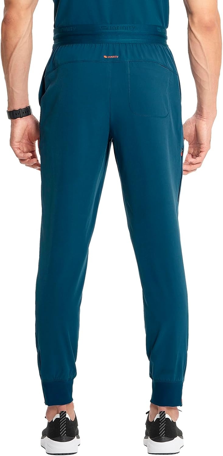 image:imageCherokee Infinity Mens Mid Rise Jogger Scrub Pants with 4 PocketsCaribbean Blue