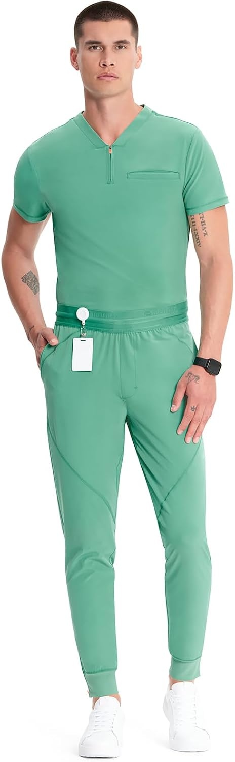 image:imageCherokee Infinity Mens Mid Rise Jogger Scrub Pants with 4 PocketsMatcha Latte
