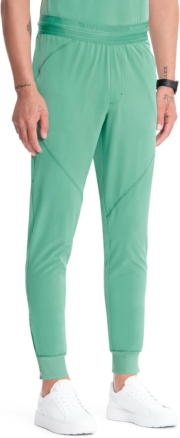 image:imageCherokee Infinity Mens Mid Rise Jogger Scrub Pants with 4 PocketsMatcha Latte