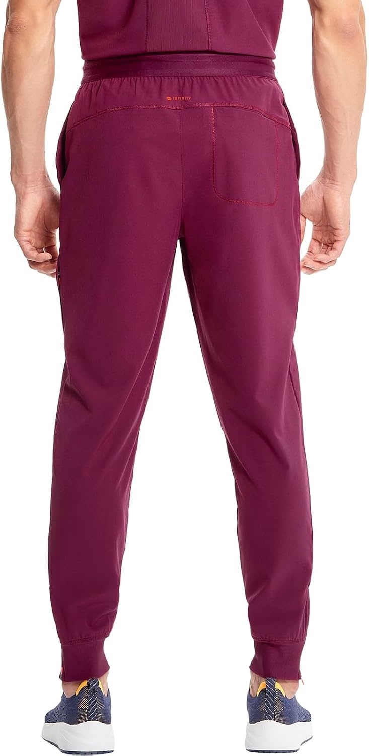 image:imageCherokee Infinity Mens Mid Rise Jogger Scrub Pants with 4 PocketsWine
