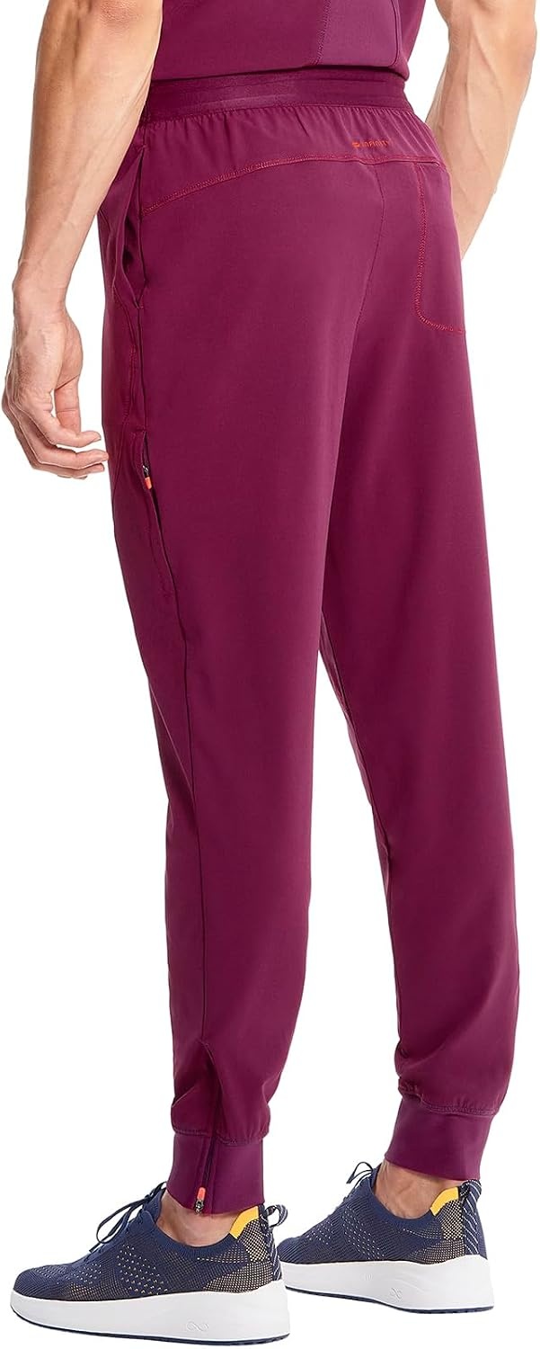 image:imageCherokee Infinity Mens Mid Rise Jogger Scrub Pants with 4 PocketsWine