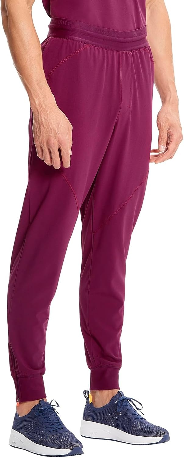 image:imageCherokee Infinity Mens Mid Rise Jogger Scrub Pants with 4 PocketsWine