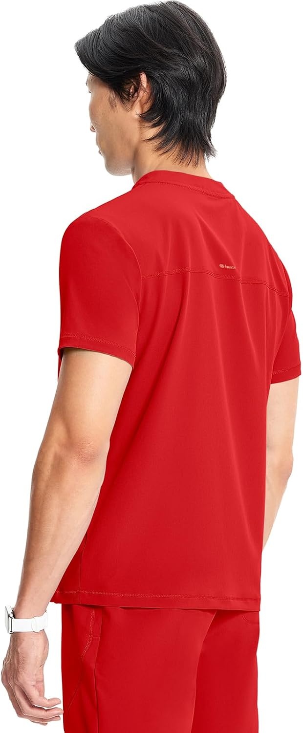 image:imageCherokee Infinity Mens Scrubs Top V Neck Partial Zip with 2 PocketsFire Bird