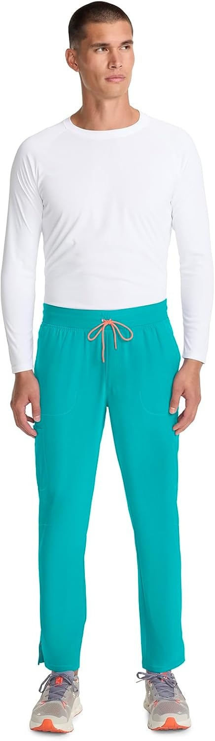 image:imageCherokee Infinity Straight Leg Mens Scrub Pants Zip Fly 6 PocketsTeal Blue