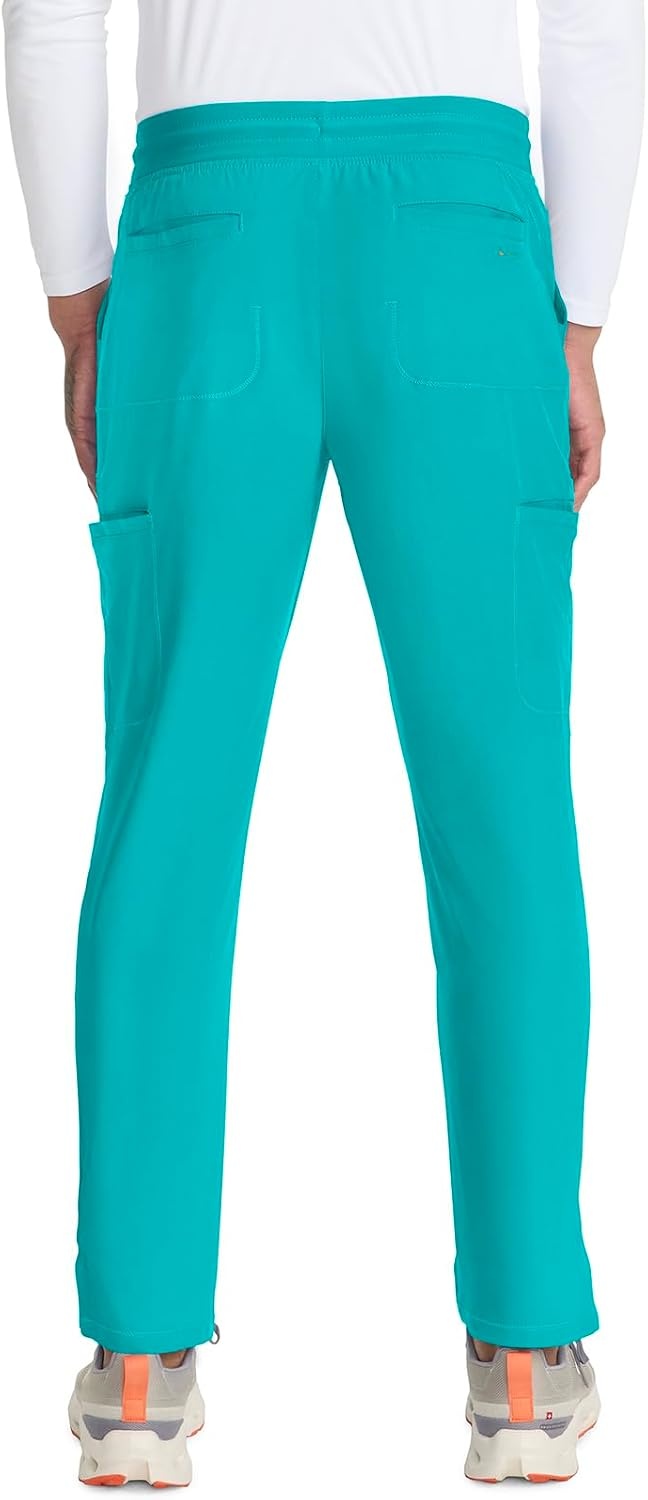 image:imageCherokee Infinity Straight Leg Mens Scrub Pants Zip Fly 6 PocketsTeal Blue