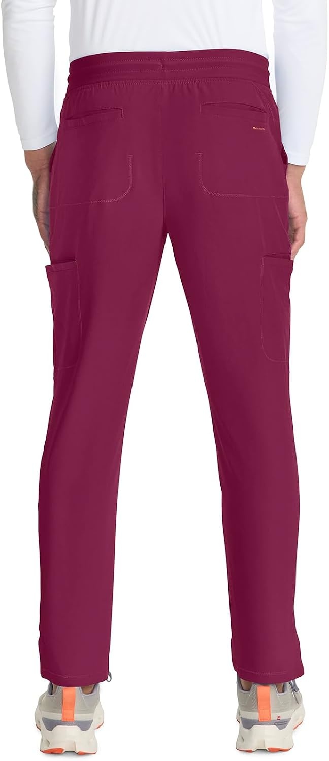 image:imageCherokee Infinity Straight Leg Mens Scrub Pants Zip Fly 6 PocketsWine