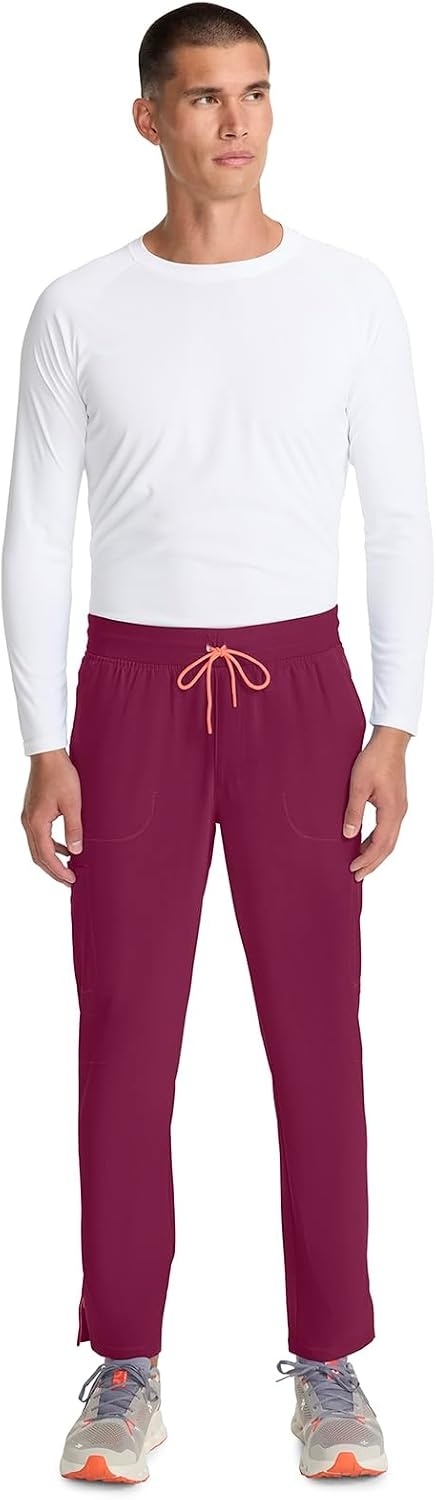 image:imageCherokee Infinity Straight Leg Mens Scrub Pants Zip Fly 6 PocketsWine
