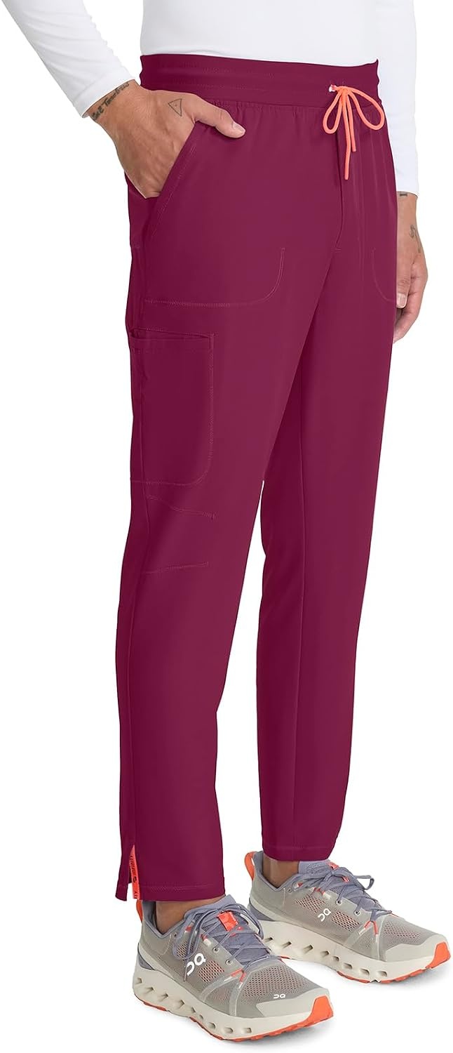 image:imageCherokee Infinity Straight Leg Mens Scrub Pants Zip Fly 6 PocketsWine