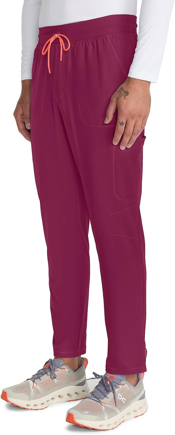 image:imageCherokee Infinity Straight Leg Mens Scrub Pants Zip Fly 6 PocketsWine