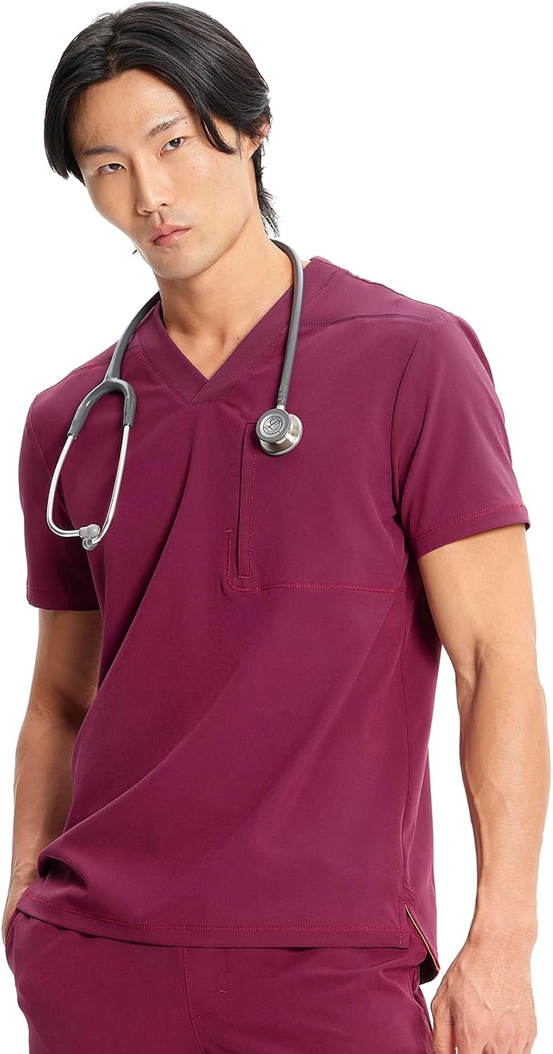 image:imageCherokee Infinity V Neck Mens Scrub Top 1 Pocket Classic FitWine