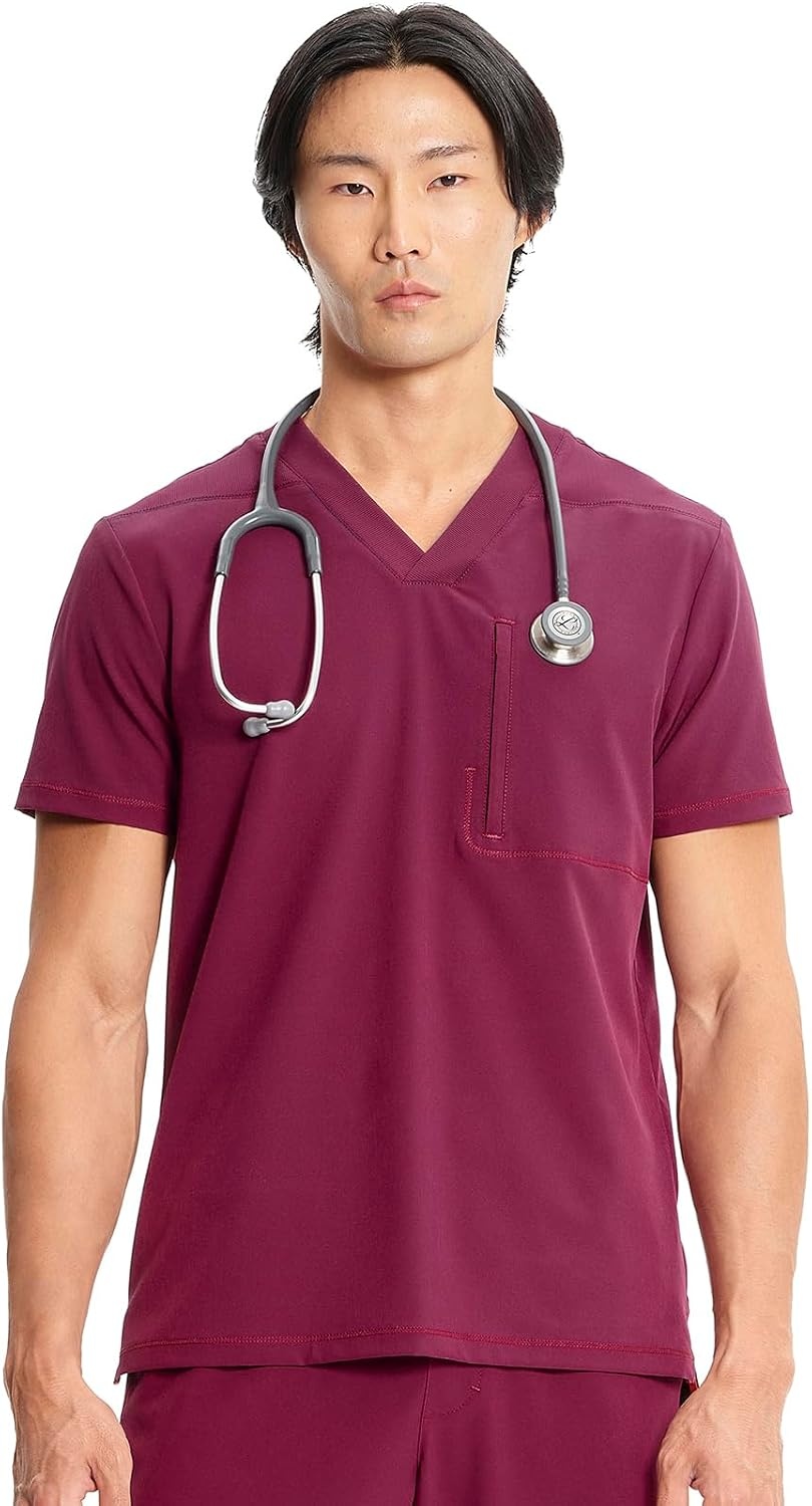 image:imageCherokee Infinity V Neck Mens Scrub Top 1 Pocket Classic FitWine