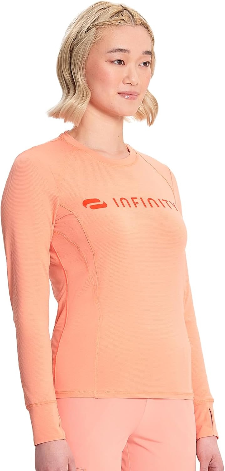 image:imageCherokee Infinity Womens Long Sleeve Underscrub Top Thumbhole CuffsElectric Coral