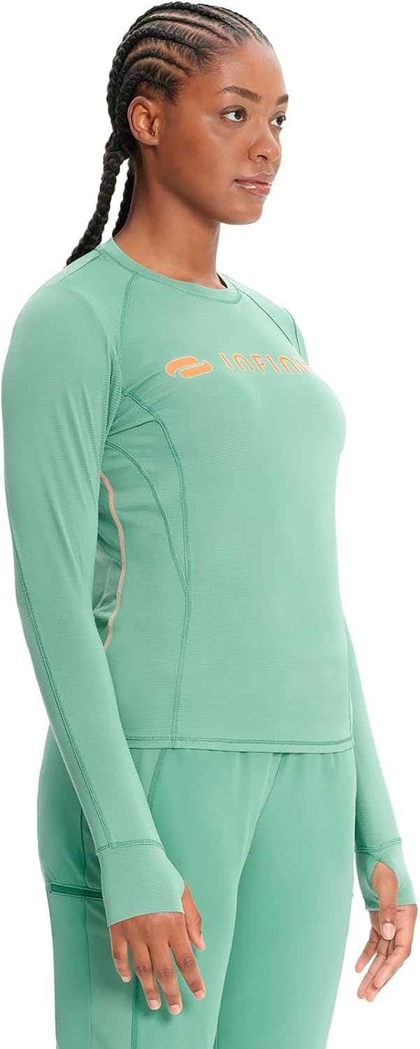 image:imageCherokee Infinity Womens Long Sleeve Underscrub Top Thumbhole CuffsMatcha Latte