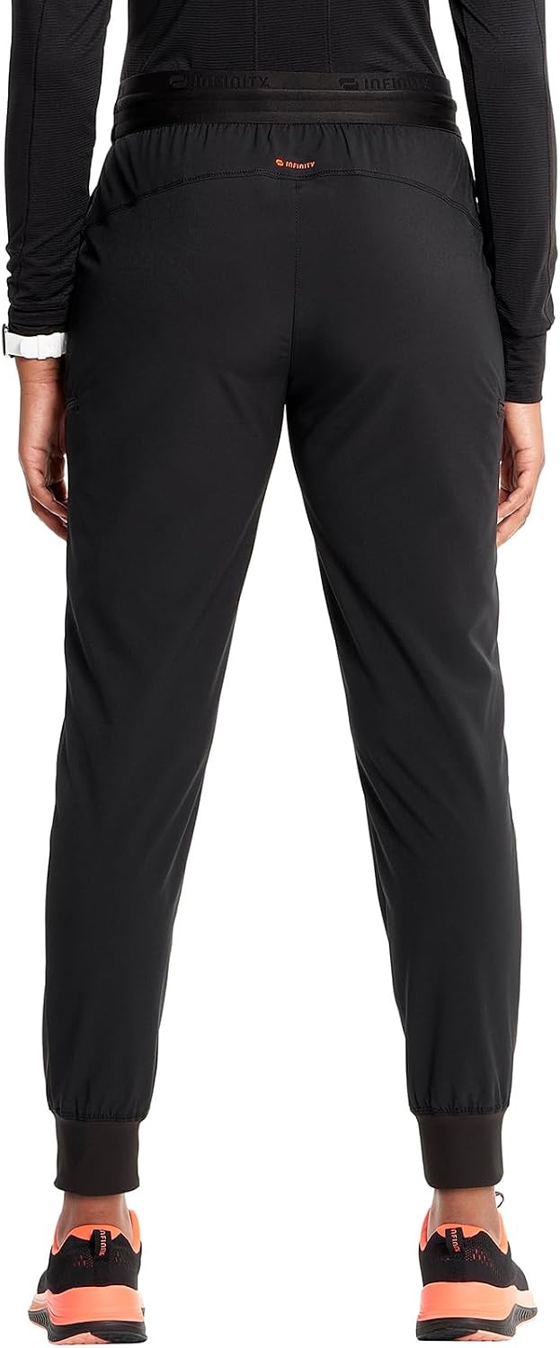 image:imageCherokee Infinity Womens PullOn Scrub Jogger Pants Mid Rise BottomsBlack