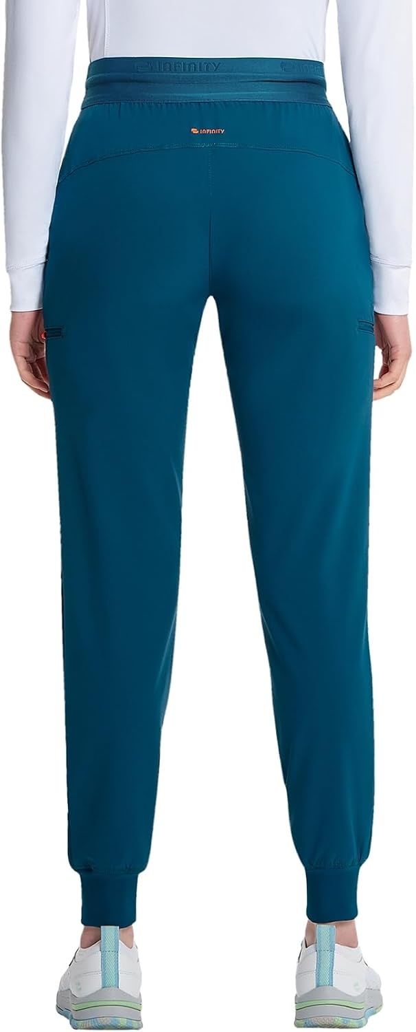 image:imageCherokee Infinity Womens PullOn Scrub Jogger Pants Mid Rise BottomsCaribbean Blue