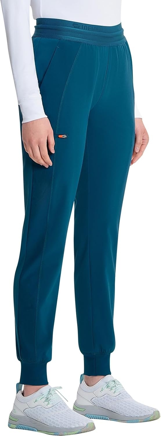image:imageCherokee Infinity Womens PullOn Scrub Jogger Pants Mid Rise BottomsCaribbean Blue