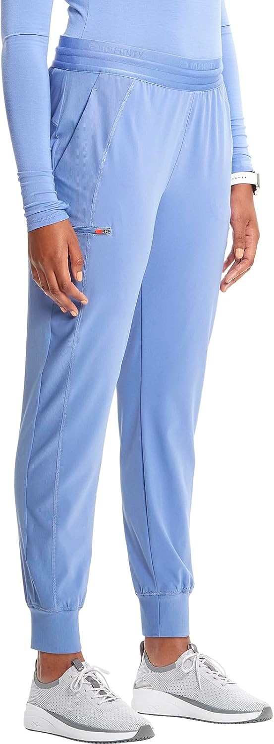 image:imageCherokee Infinity Womens PullOn Scrub Jogger Pants Mid Rise BottomsCiel