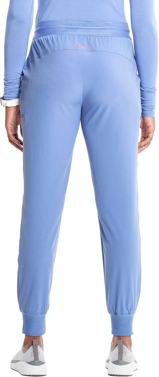 image:imageCherokee Infinity Womens PullOn Scrub Jogger Pants Mid Rise BottomsCiel