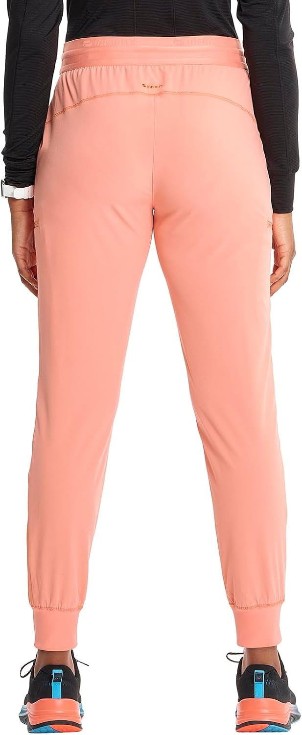 image:imageCherokee Infinity Womens PullOn Scrub Jogger Pants Mid Rise BottomsElectric Coral