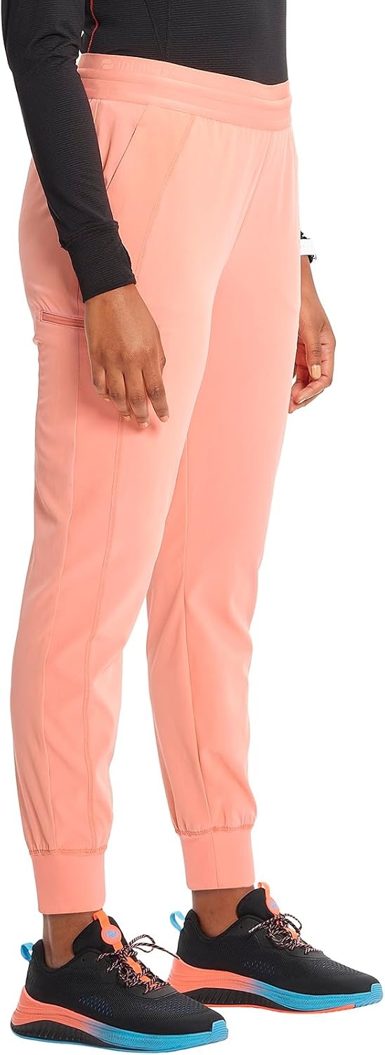 image:imageCherokee Infinity Womens PullOn Scrub Jogger Pants Mid Rise BottomsElectric Coral
