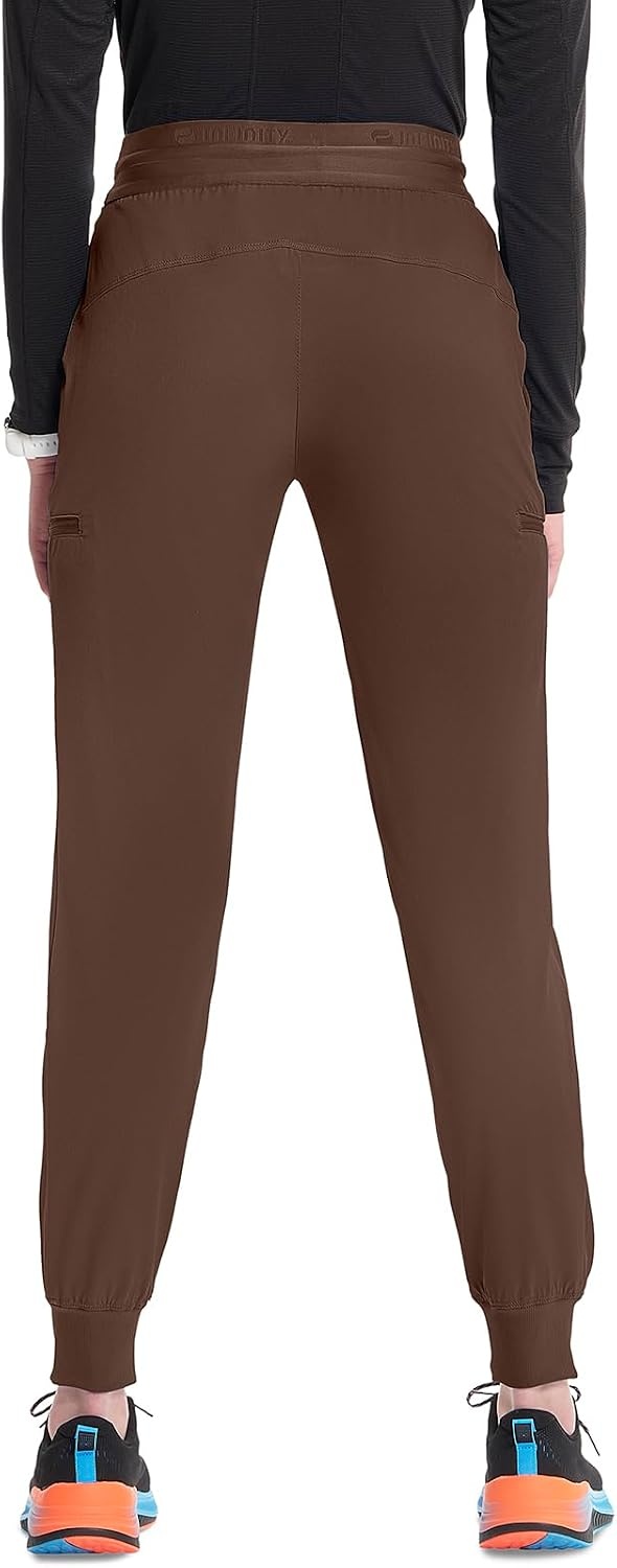 image:imageCherokee Infinity Womens PullOn Scrub Jogger Pants Mid Rise BottomsEspresso Express