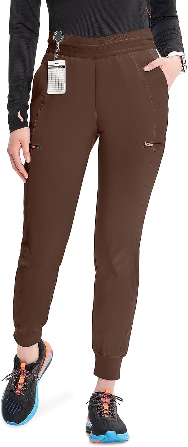 image:imageCherokee Infinity Womens PullOn Scrub Jogger Pants Mid Rise BottomsEspresso Express
