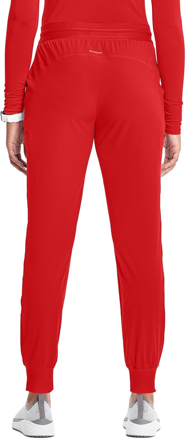 image:imageCherokee Infinity Womens PullOn Scrub Jogger Pants Mid Rise BottomsFire Bird