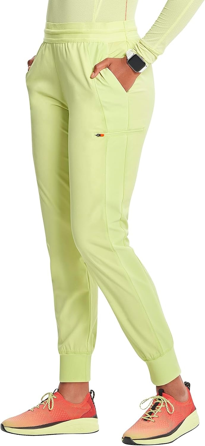 image:imageCherokee Infinity Womens PullOn Scrub Jogger Pants Mid Rise BottomsGreen Energy