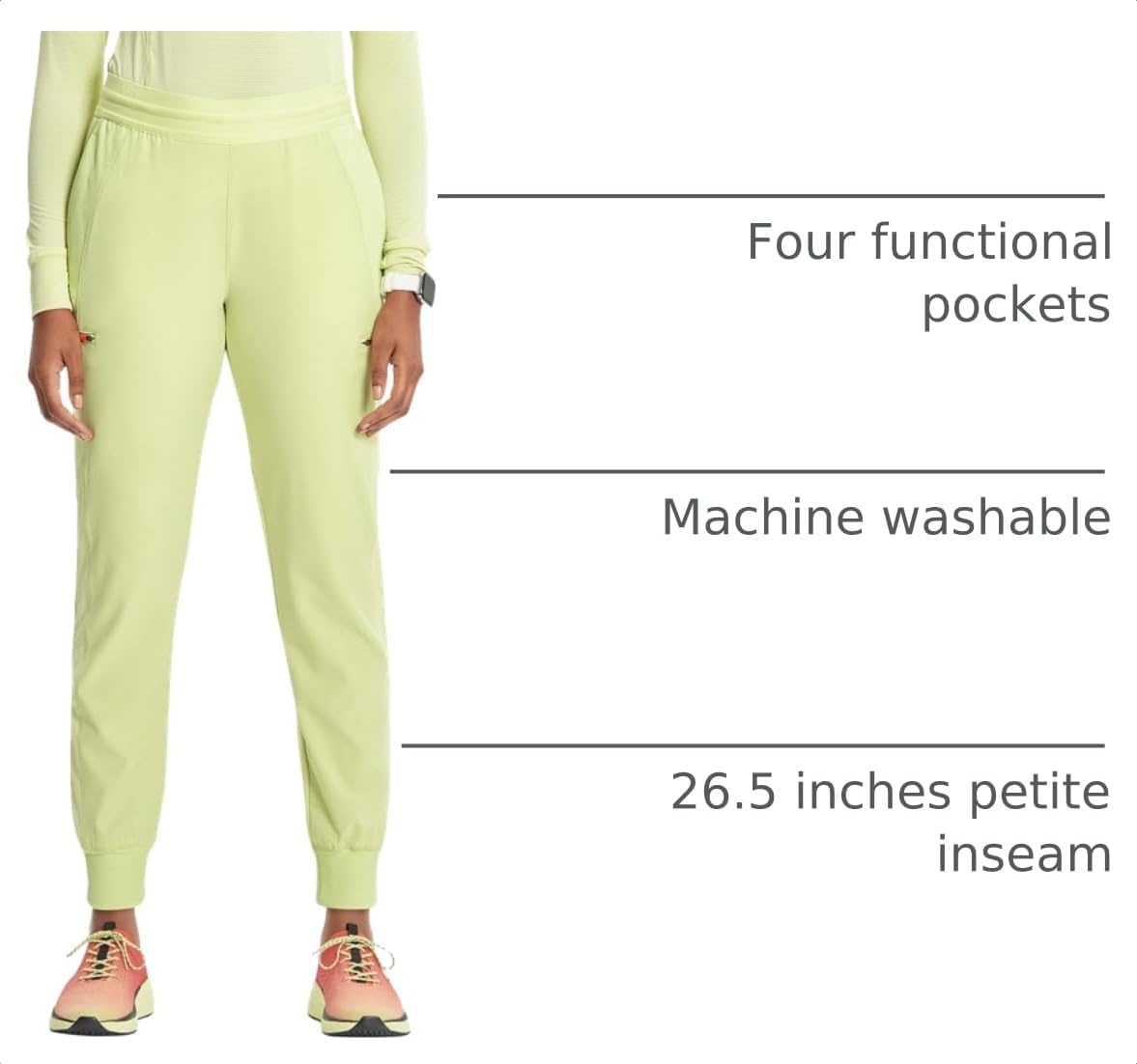 image:imageCherokee Infinity Womens PullOn Scrub Jogger Pants Mid Rise BottomsGreen Energy