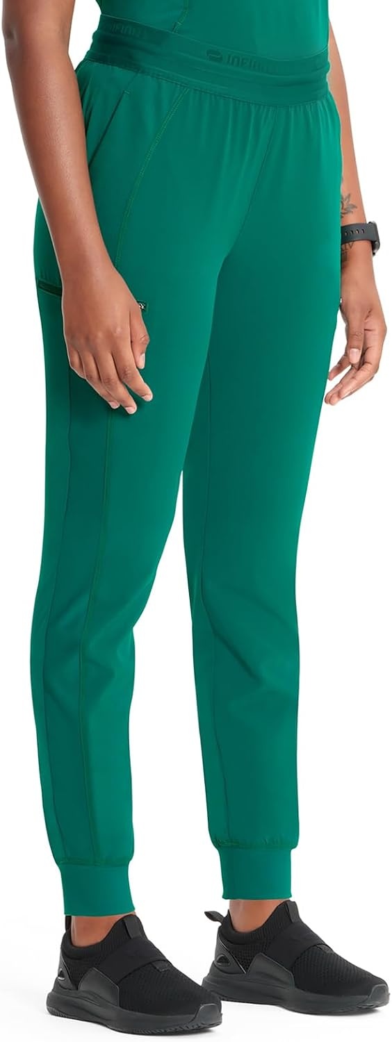 image:imageCherokee Infinity Womens PullOn Scrub Jogger Pants Mid Rise BottomsHunter