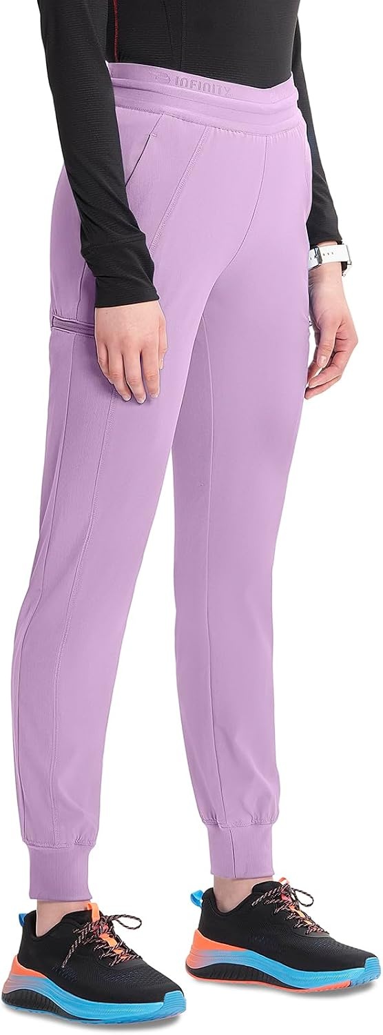 image:imageCherokee Infinity Womens PullOn Scrub Jogger Pants Mid Rise BottomsLivewire Lilac