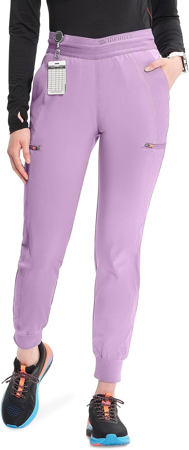 image:imageCherokee Infinity Womens PullOn Scrub Jogger Pants Mid Rise BottomsLivewire Lilac