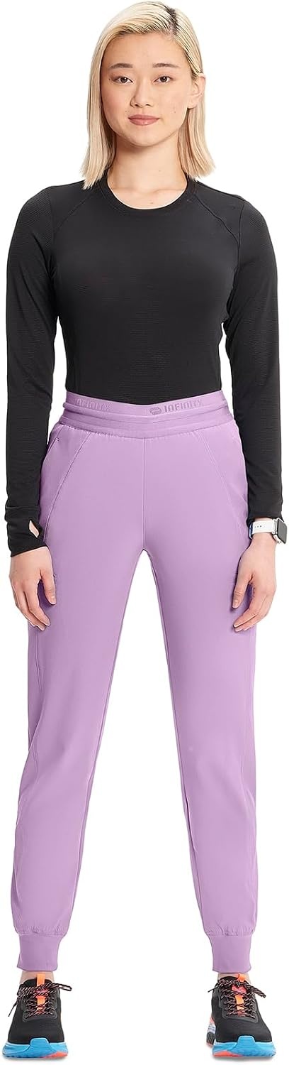 image:imageCherokee Infinity Womens PullOn Scrub Jogger Pants Mid Rise BottomsLivewire Lilac