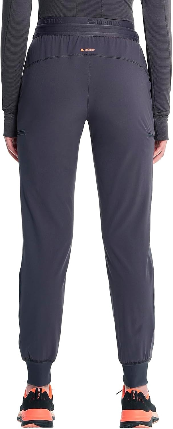 image:imageCherokee Infinity Womens PullOn Scrub Jogger Pants Mid Rise BottomsPewter