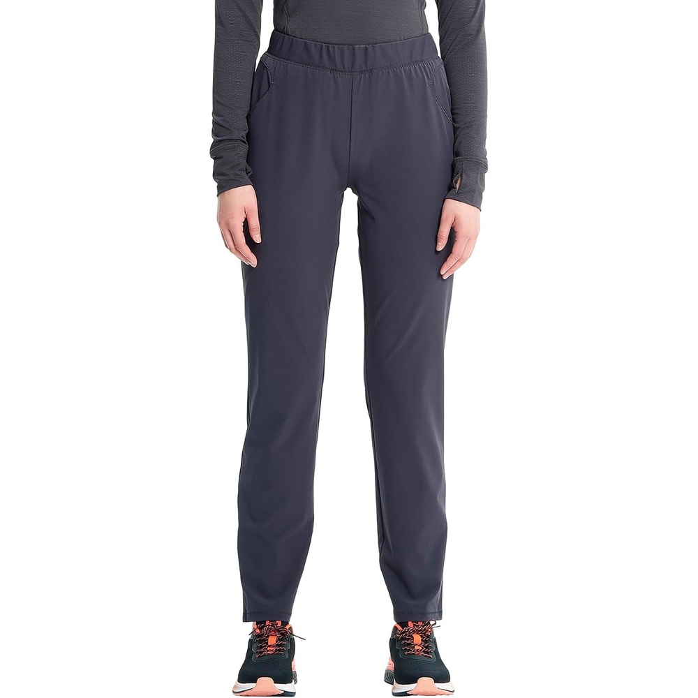 image:imageCherokee GNR8 Womens Cargo Scrub Pants Tapered Leg PullOn DrawstringPewter