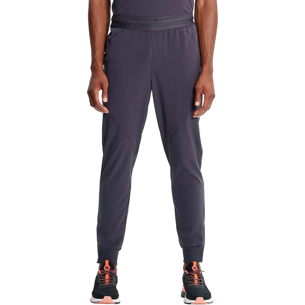 image:imageCherokee Infinity Mens Mid Rise Jogger Scrub Pants with 4 PocketsPewter