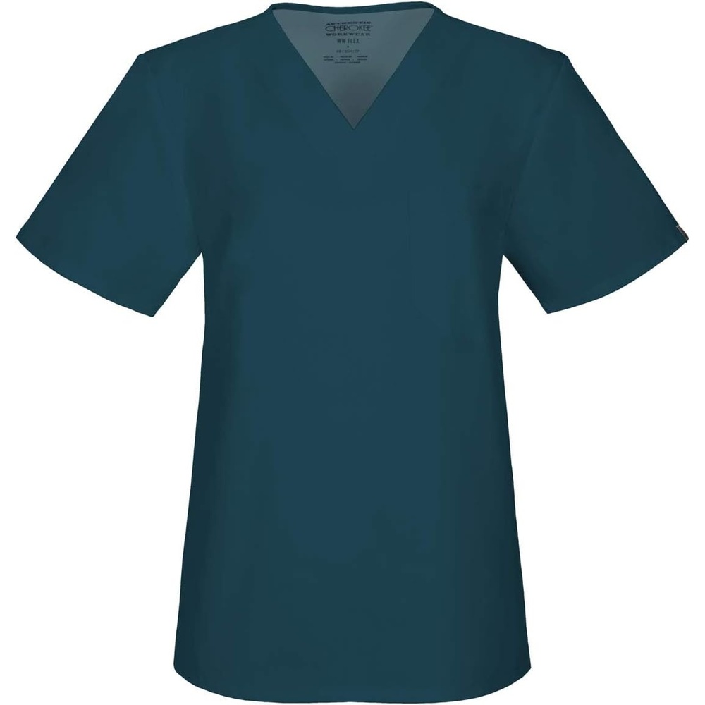 image:imageCherokee Ww Flex with Certainty Unisex Big VNeck TopCaribbean Blue
