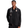 Cherokee IN Scrub Jacket for Men Zip Front Rib Knit Collar 3 Pockets(Black)