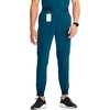 Cherokee Infinity Mens Mid Rise Jogger Scrub Pants with 4 Pockets(Caribbean Blue)