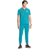 Cherokee Infinity Mens Scrubs Top V Neck Partial Zip with 2 Pockets(Aquaturque)
