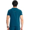 Cherokee Infinity Mens Scrubs Top V Neck Partial Zip with 2 Pockets(Caribbean Blue)