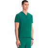 Cherokee Infinity Mens Scrubs Top V Neck Partial Zip with 2 Pockets(Hunter)
