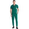 Cherokee Infinity Mens Scrubs Top V Neck Partial Zip with 2 Pockets(Hunter)