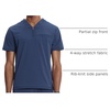 Cherokee Infinity Mens Scrubs Top V Neck Partial Zip with 2 Pockets(Navy)