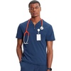 Cherokee Infinity Mens Scrubs Top V Neck Partial Zip with 2 Pockets(Navy)