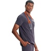 Cherokee Infinity Mens Scrubs Top V Neck Partial Zip with 2 Pockets(Pewter)