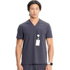 Cherokee Infinity V Neck Men’s Scrub Top 1 Pocket Classic Fit(Pewter)