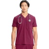 Cherokee Infinity V Neck Men’s Scrub Top 1 Pocket Classic Fit(Wine)