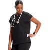 Cherokee Infinity Womens Scrub Top Round Neck 3 Zip Pockets(Black)