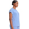 Cherokee Infinity Womens Scrub Top Round Neck 3 Zip Pockets(Ciel)